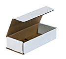 Partners Brand White Corrugated Mailers, 7 1/2" x 3 1/4" x 1 3/4", Pack Of 50