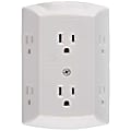 GE 6-Outlet Grounded Wall Tap With Transformer/Resettable Circuit, White, 56575