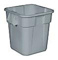 Rubbermaid Commercial Square Brute Container - 28 gal Capacity - Square - Handle, Rounded Corner, Easy to Clean, Sturdy - 22.5" Height x 21.5" Width x 21.5" Depth - Plastic - Gray - 1 Each