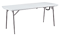 National Public Seating Fold-In-Half Table, 29-1/2"H x 30"W x 72"D, Speckled Gray