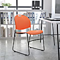 Flash Furniture HERCULES Plastic Ultra-Compact Stack Chair, Orange/Black