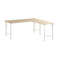 Bush Business Furniture Hustle 72"W L-Shaped Computer Desk With Metal Legs, Natural Elm, Standard Delivery, HUS001NE 1 thumbnail image