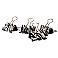 Office Depot® Brand Fashion Binder Clips, 1 1/4", Zebra Print, Box Of 12