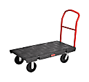 Rubbermaid Heavy-duty Platform Truck - Push Handle Handle - 1000 lb Capacity - 4 Casters - Resin, Metal, Hig - 443600BLA 1 thumbnail image