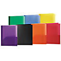 Office Depot® Brand 2-Pocket Poly Portfolios With Prongs, 8 1/2" x 11", Assorted Colors