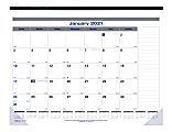 Blueline® Net Zero Carbon Monthly Desk Pad Calendar, 22" x 17", 50% Recycled, FSC® Certified, Blue/Grey, 12-month January to December 2021