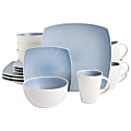 Gibson Elite Soho Lounge 16-Piece Square Stoneware Dinnerware Set, Aqua Blue 1 thumbnail image