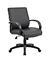 Boss Contemporary CaressoftPlus™ Mid-Back Chair, With Spring Tilt, Black