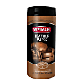 Weiman® Leather Wipes, 7" x 8", Canister Of 30