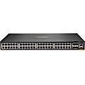 Aruba 6300F 48-port 1GbE and 4-port SFP56 Switch - 48 Ports - Manageable - 3 Layer Supported - Modular - 4 SFP Slots - 74 W Power Consumption - Twisted Pair, Optical Fiber - 1U High - Rack-mountable - Lifetime Limited Warranty