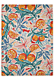 Linon Washable Outdoor Area Rug, Faxon, 5' x 7', Ivory/Orange