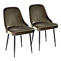 LumiSource Marcel Contemporary Dining Chairs, Black/Green, Set Of 2 Chairs