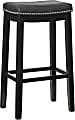 Linon Walker Backless Faux Leather Bar Stool, Black 1 thumbnail image