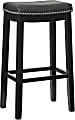 Linon Walker Backless Faux Leather Bar Stool, Black