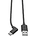 Tripp Lite USB 2.0 Hi-Speed Cable A to USB Type C USB C M/M Right-Angle 6ft 6' - 60 MB/s - 6 ft - 1x Type A Male USB - U038006CRA 1 thumbnail image