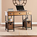 SEI Furniture 42"W Writing Desk, Black/Brown/Gray 1 thumbnail image
