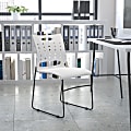 Flash Furniture Sled-Base Stacking Chair With Handle And Air-Vent Back, White/Black