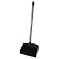 LobbyMaster Dustpan - 12" Wide - Polyvinyl Chloride (PVC) Handle - Black/Silver - 6 / Carton 1 thumbnail image
