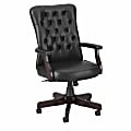 Bush Business Furniture Arden Lane Bonded Leather High-Back Tufted Office Chair With Arms, Black, Standard Delivery