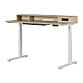 South Shore Helsy 60"W Adjustable Height Standing Desk, Soft Elm/White 1 thumbnail image
