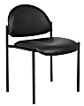 Boss Office Products Padded Stacking Chair, Caressoft™ Vinyl, Black 1 thumbnail image