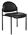 Boss Office Products Padded Stacking Chair, Caressoft™ Vinyl, Black