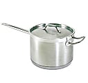 Winco Induction-Ready Stainless Steel Sauce Pan, 2 Qt, Silver