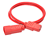Eaton Tripp Lite Series PDU Power Cord, C13 to C14 - 10A, 250V, 18 AWG, 3 ft. (0.91 m), Red - Power extension cable - IEC 60320 C14 to power IEC 60320 C13 - AC 100-250 V - 10 A - 3 ft - red
