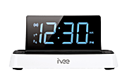 ivee Flex Digital Alarm Clock Radio, White
