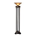 Kenroy Home Colossus 3-Pole Torchiere Floor Lamp, 72"H, Cream Shade/Oil Rubbed Bronze Base