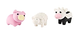 Office Depot® Brand Fun Erasers, Farm Animals, Assorted Colors, Pack Of 3 1 thumbnail image