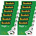 Scotch® Magic™ Tape, 0.75" x 36', Clear, Pack Of 12 Rolls