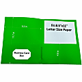Sparco Letter Pocket Folder - 8 1/2" x 11" - 2 Internal Pocket(s) - Apple Green - 1 Box 1 thumbnail image