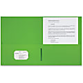Sparco Letter Pocket Folder - 8 1/2" x 11" - 2 Internal Pocket(s) - Apple Green - 25 / Box