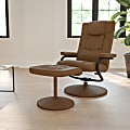 Flash Furniture Contemporary Recliner With Wrapped Base Ottoman, Palimino/Black 1 thumbnail image