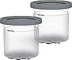 Ninja CREAMi Pints/Lids, 4-1/16" x 4-3/8" x 4-3/8", Clear/Gray, Pack Of 2 Pints/Lids 1 thumbnail image