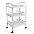 Honey Can Do Metal Rolling Cart, 14-1/4” x 31-1/4”, White