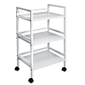Honey Can Do Metal Rolling Cart, 14-1/4” x 31-1/4”, White 1 thumbnail image