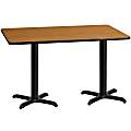 Flash Furniture Rectangular Laminate Table Top With Table Height Base, 31-3/16”H x 30”W x 60”D, Natural