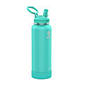 Takeya Actives Reusable Insulated Stainless Steel Water Bottle With Straw Lid, 40 Oz, Teal 1 thumbnail image
