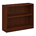 Bush Furniture Universal 2 Shelf Bookcase, Hansen Cherry, Standard Delivery