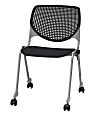 KFI Studios KOOL  With Casters Plastic Seat, Plastic Back Stacking Chair, 22" Seat Width, Black Seat/Silver Frame, Quantity: 1 1 thumbnail image