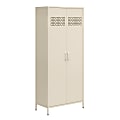 Ameriwood Home Mr. Kate Annie 32"W Tall Metal 2-Door Cabinet, Parchment