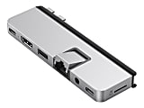 HyperDrive DUO Pro Docking Station, 4/10”H x 4-7/10”W x 1-1/2”D, Silver, HD575-Silver