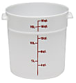 Cambro Poly Round Food Storage Containers, 18 Qt, White, Pack Of 6 Containers