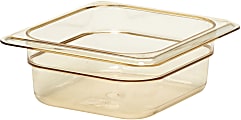 Cambro H-Pan High-Heat GN 1/6 Food Pans, 2"H x 6-3/8"W x 6-15/16"D, Amber, Pack Of 6 Pans