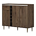 South Shore 49"W Hype Buffet With Storage, Natural Walnut/Faux Carrara Marble 1 thumbnail image