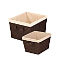 Honey-Can-Do 2-Piece Woven Baskets With Liners Set, Espresso