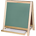 Flipside Chalkboard/Magnetic Board Table Easel, 18 1/2" x 18 1/2", Wood Frame With Pine Finish 1 thumbnail image