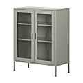 South Shore Eddison 31-1/2”W Mesh 2-Door Storage Cabinet, Sage Green 1 thumbnail image